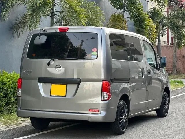 Rear view of a Nissan NV200 Minivan for self-drive rental in Sri Lanka